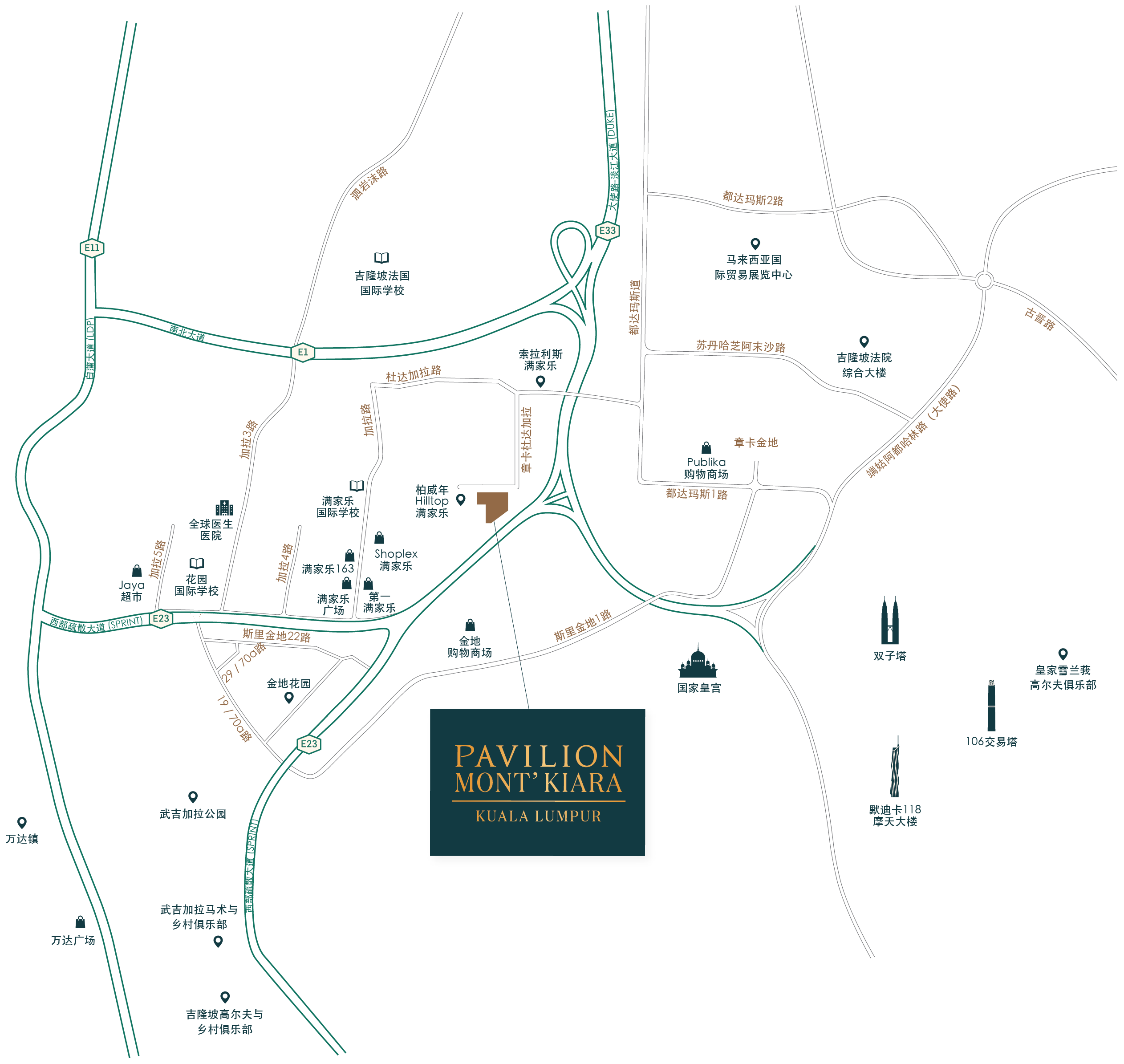 Location Map of Pavilion Mont' Kiara